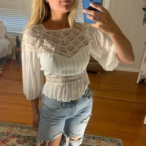 White Free People Top
